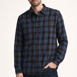 Current/Elliott Men's Classic fit Button up shirt in  Blue/black plaid size XXL